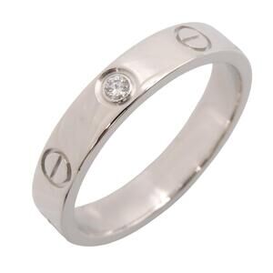 CARTIER Authentic 18k Silver Diamond Love Ring